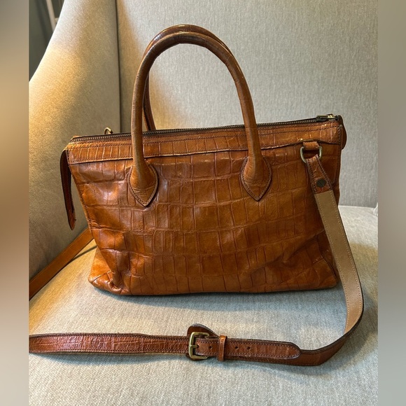 Just Campagne crocodile leather handbag with strap tan - Picture 2 of 8